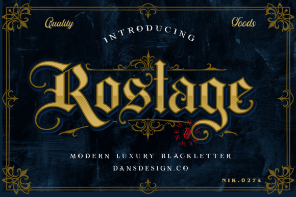 Rostage: A Bold Blackletter for Designers